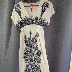 Christina White Cream Maxi Dress V-Neck Dolman Sleeve